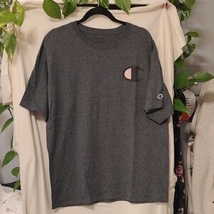 Champion Men's Dark Gray Tee with Logo